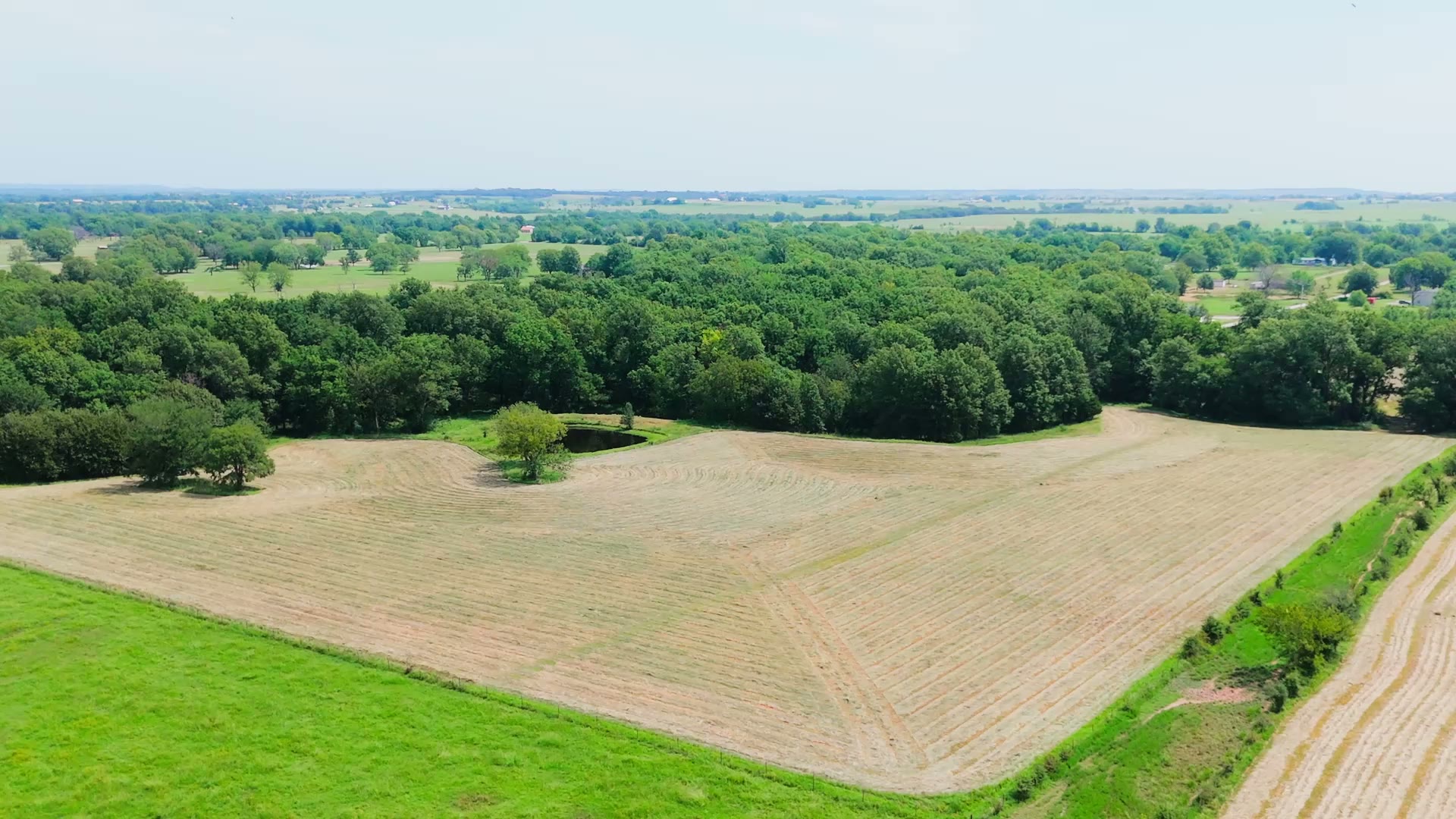 Aerial frame showing the drive and outbuildings